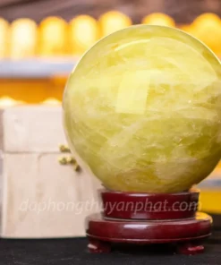 Quả Cầu Phong Thủy Đá Thạch Anh Vàng 9.61kg, 19cm - M197713