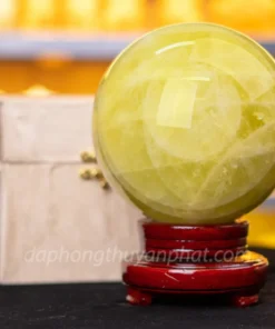 Quả Cầu Phong Thủy Đá Thạch Anh Vàng 5.62kg, 15cm - M197710