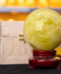 Quả Cầu Phong Thủy Đá Thạch Anh Vàng 4.33kg, 14cm - M19779