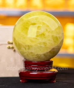 Quả Cầu Phong Thủy Đá Thạch Anh Vàng 4.33kg, 14cm - M19779