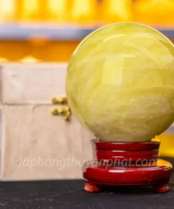 Quả Cầu Phong Thủy Đá Thạch Anh Vàng 4.88kg, 15cm - M19778