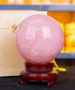 Qủa Cầu Phong Thủy Đá Thạch Anh Hồng Có Sao* 4.23kg - 13.5cm M057319