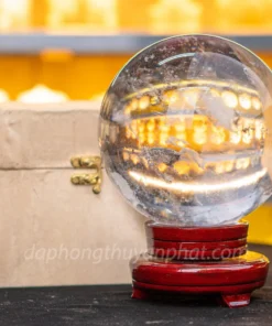 Quả Cầu Phong Thủy Màu Trắng | Đá Núi Lửa Trắng - 4,5kg - 15cm  M216310