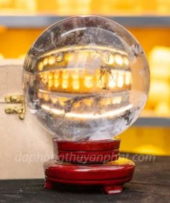 Quả Cầu Phong Thủy Màu Trắng | Đá Núi Lửa Trắng - 4,5kg - 15cm  M216310