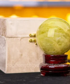 Qủa Cầu Phong Thủy Đá Thạch Anh Vàng 1.62kg, 10.5cm - M1977162