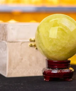 Quả Cầu Phong Thủy Đá Thạch Anh Vàng 2.94kg, 12,5cm - M19775