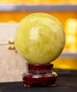 Quả Cầu Phong Thủy Đá Thạch Anh Vàng 2.94kg, 12,5cm - M19775