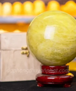 Quả Cầu Phong Thủy Đá Thạch Anh Vàng 6,43kg, 17cm - M1977643