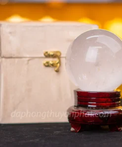 Qủa Cầu Phong Thủy Đá Thạch Anh Trắng - 1,2kg - 9,5cm - M26071