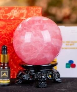 Quả Cầu Phong Thủy Đá Thạch Anh Hồng 6B - 1,3kg - M289013