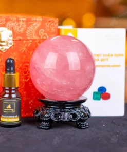 Quả Cầu Phong Thủy Đá Thạch Anh Hồng - 0,6kg - M238106