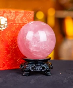 Quả Cầu Phong Thủy Đá Thạch Anh Hồng - 0,6kg - M238106