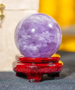 Qủa Cầu Đá Phong Thủy Thạch Anh Tím - 0,54kg - 7,5cm M25984