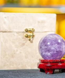 Qủa Cầu Đá Phong Thủy Thạch Anh Tím - 0,54kg - 7,5cm M25984
