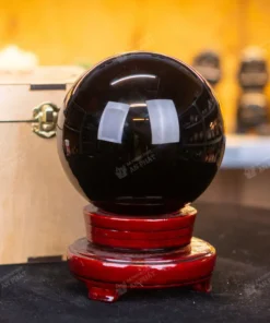 Qủa Cầu Phong Thủy Đá Núi Lửa Đen 2.86kg - 12.5cm - M0388