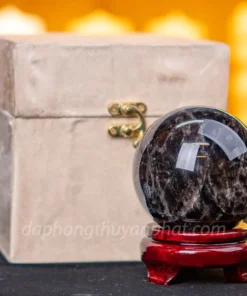 Quả Cầu Phong Thủy Đá Thạch Anh Đen - 0,92kg - 9cm M26020