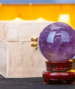 Quả Cầu Phong Thủy Đá Thạch Anh Tím - 1,56kg - 10cm