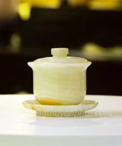 Độc Ẩm Trà Cao Cấp Bằng Chất Liệu Ngọc Hoàng Long, Ngọc Onyx Trắng, Xanh - M2160