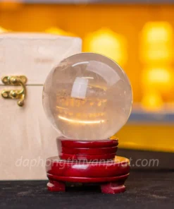 Qủa Cầu Phong Thủy Đá Thạch Anh Trắng 1,07kg - 9cm - M03872