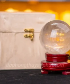 Qủa Cầu Phong Thủy Đá Thạch Anh Trắng 1,07kg - 9cm - M03872