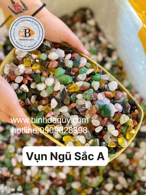 Đá Thạch Anh Vụn Ngũ Sắc Bóng A