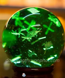 Quả cầu đá phong thủy màu xanh | Đá núi lửa bông tuyết 2.5Kg - M2010