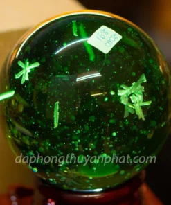 Quả cầu đá phong thủy màu xanh | Đá núi lửa bông tuyết 2.91Kg - M2010
