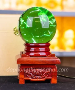 Quả cầu đá phong thủy màu xanh | Đá núi lửa bông tuyết 2.5Kg - M2010