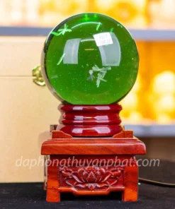 Quả cầu đá phong thủy màu xanh | Đá núi lửa bông tuyết 2.91Kg - M2010