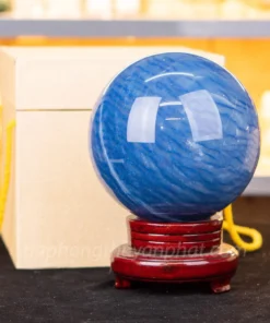 Quả Cầu Phong Thủy Cho Người Mệnh Thủy | Quả Cầu Đá Kyanite Xanh Tự Nhiên 5,21kg - 14,5cm M0549