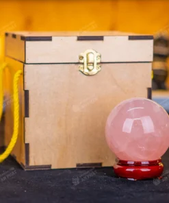 Qủa Cầu Phong Thủy Đá Thạch Anh Hồng 0.53kg - 7,4cm - M0315 VIP 6A có SAO