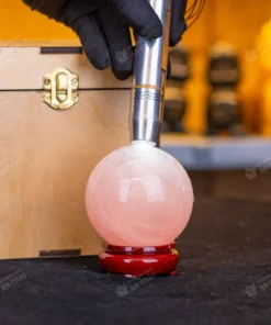 Qủa Cầu Phong Thủy Đá Thạch Anh Hồng 0.53kg - 7,4cm - M0315 VIP 6A có SAO