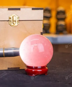 Qủa Cầu Phong Thủy Đá Thạch Anh Hồng 0.66kg - 7,9cm - M0315 VIP 6A có SAO