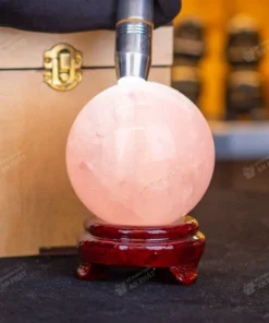 Qủa Cầu Phong Thủy Đá Thạch Anh Hồng 0.95kg - 8,8cm - M0315 VIP 6A có SAO