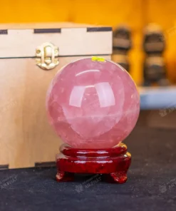 Qủa Cầu Phong Thủy Đá Thạch Anh Hồng 1.2kg - 10cm - M2150 VIP 8A Có SAO