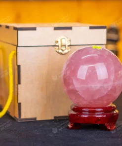 Qủa Cầu Phong Thủy Đá Thạch Anh Hồng 1.2kg - 10cm - M2150 VIP 8A Có SAO