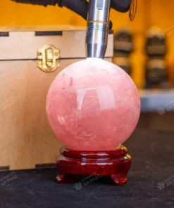 Qủa Cầu Phong Thủy Đá Thạch Anh Hồng 1.2kg - 10cm - M2150 VIP 8A Có SAO