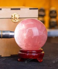 Qủa Cầu Phong Thủy Đá Thạch Anh Hồng 1.2kg - 10cm - M2150 VIP 8A Có SAO