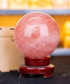 Quả Cầu Phong Thủy Đá Thạch Anh hồng 4.4kg - 14,5cm - M0315 VIP 6A có SAO