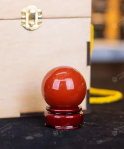 Quả cầu ngọc bích | quả cầu ngọc bích đỏ 0.19kg - 5.2cm - M2734