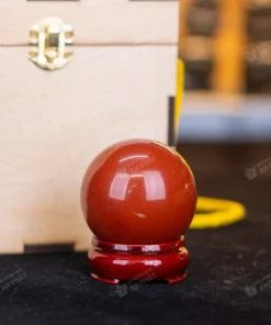 Qủa cầu ngọc bích | quả cầu ngọc bích đỏ 0.33kg - 6.2cm - M2734