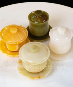 Độc Ẩm Trà Cao Cấp Bằng Chất Liệu Ngọc Hoàng Long, Ngọc Onyx Trắng, Xanh - M2160