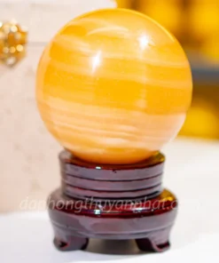 Quả Cầu Phong Thủy Đá Ngọc Hoàng Long (Onyx) Vàng 1,43kg M18361