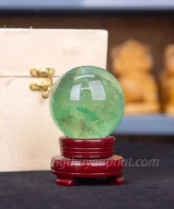 Quả Cầu Thạch Anh Xanh - Fluorite Xanh Trong Thấu Quang VIP 0.7kg - 7.5cm M227232
