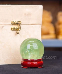 Quả Cầu Thạch Anh Xanh - Fluorite Xanh Trong Thấu Quang VIP 0.35kg - 6cm M227233