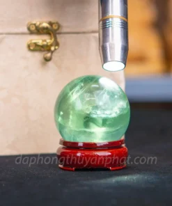 Quả Cầu Thạch Anh Xanh - Fluorite Xanh Trong Thấu Quang VIP 0.33kg - 6cm M227234