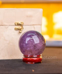Qủa Cầu Phong Thủy Đá Thạch Anh Tím 0.6kg - 7.5cm M26490