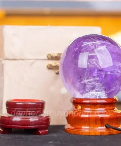 Qủa Cầu Phong Thủy Đá Thạch Anh Tím 1.37kg - 10cm M26492