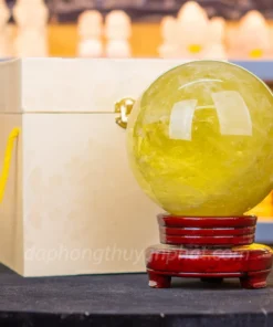 Quả Cầu Phong Thủy Đá Thạch Anh Vàng 5A 3.95kg - 13.5cm