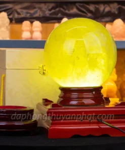Quả Cầu Phong Thủy Đá Thạch Anh Vàng 5A 7.81kg - 17cm